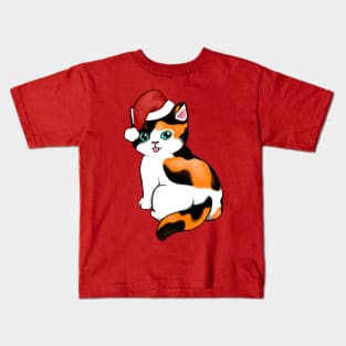 Meowy Christmas Kitten Kids T-Shirt